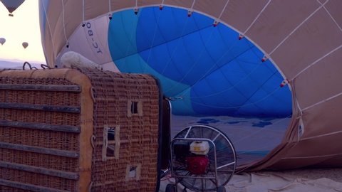 the balloon is filled with air before flying