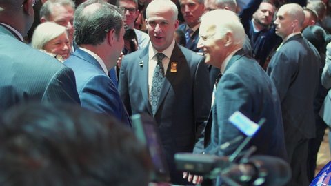 Detroit, Michigan - January 10 2017: Vice President Joe Biden Tours North American International Auto Show in Michigan along with GM Exec, specifically President Mark Reuss in the Motor City by Chevy