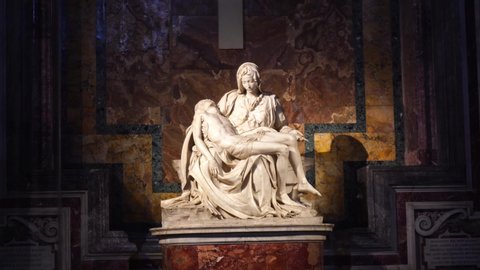Vatican City, Rome / Italy - March 2nd 2020: Pieta of St. Peter's Basilica in Vatican City, Rome,Italy, is a church built in the Renaissance style located in Vatican City,