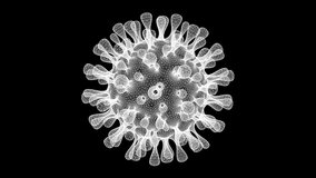 Coronavirus Covid-19 viral cell infection causing disease. Pneumonia viruses, H1N1, SARS, Flu, cell infect organism, aids. Microscopic view of floating influenza virus cell including alpha channel. - Powered by Shutterstock - Get 15% off with code: PIKWIZARD15