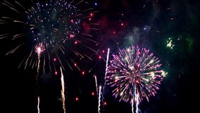 gorgeous fireworks. fireworks background hd video