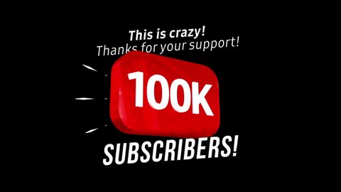 100000 followers thank you video post. Special 100k user goal celebration for one hundred thousand social media friends, fans or subscribers. Celebrate with your fans.