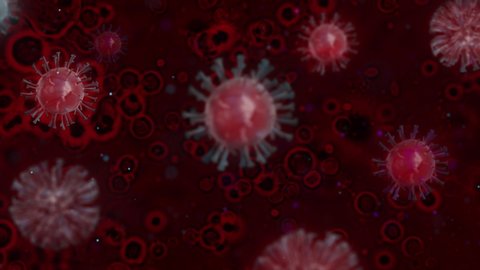 Microscope virus close up. 3d rendering. Coronavirus 2019-nCov novel coronavirus concept resposible for asian flu outbreak and coronaviruses influenza as dangerous flu strain cases as a pandemic. v Arkivvideo