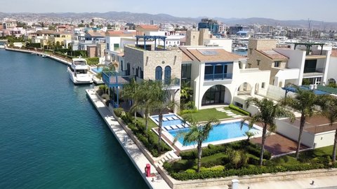 Aerial view of the new villa in marina, Limassol, Cyprus