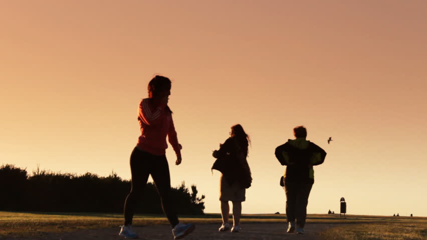 Sunset people Landscape Walking recreation | Shutterstock HD Video #10478339