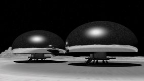 Two planetary habitats or bases on Mercury surface, three dimensional animation - Powered by Shutterstock - Get 15% off with code: PIKWIZARD15