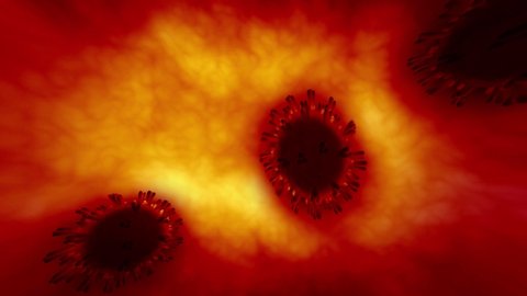 Coronavirus outbreak (COVID-19) medical microscope animation.virus dangerous flu alert. 2019-ncov background: film stockowy