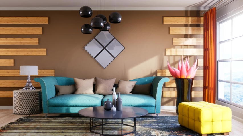Interior of the living room. 3D illustration