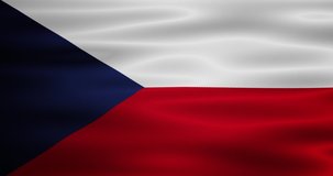 Animated waving national Czechia flag. Animation, motion graphics. Useful for social media, videos, websites, interfaces. Happy National Day.
