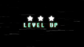 Level Up text glitching. 4K stock video footage. - Powered by Shutterstock - Get 15% off with code: PIKWIZARD15