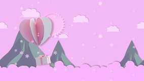 Motion, A gift box floating over a tall mountain. Seconds 2-8 can cut for the loop
 - Powered by Shutterstock - Get 15% off with code: PIKWIZARD15