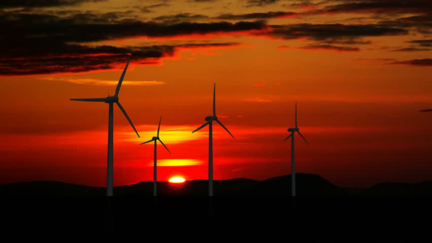 Wind turbines generating clean alternative energy.