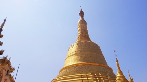 ฺBago, Myanmar - Mar 3, 2020: Shwemawdaw Pagoda is located in Bago, Myanmar.