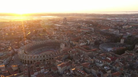 Arles city Vincent van Gogh inspiration France aerial shot mysterious atmosphere 