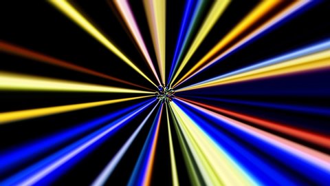 Beautiful abstract video that shines, bright light that regulates the movement of the colors of the rainbow, black background
