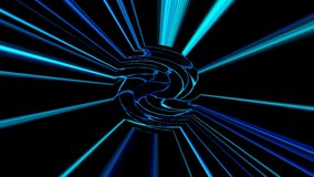 Beautiful abstract video that shines, bright light that regulates the movement of blue in a black background