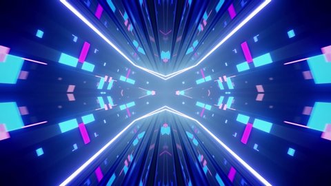 abstract neon hexagon tunnel endless seamless Stock Footage Video (100% ...