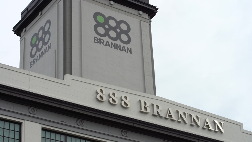 San Francisco, CA, USA - Mar 1, 2020: Airbnb Headquarters at 888 Brannan Street in the SoMa District of San Francisco, California, United States.