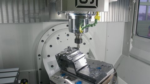 Lathe and milling CNC machine 3d multi axis full automatic at work.Nr.2 4k 50p 10bit AppleProRes