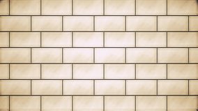 Abstract beige brick wall background. Animation. Beautiful bricks flying away with an abstract concrete old wall on the background, motion design.