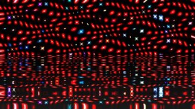 Beautiful abstract video that shines, bright light that arranges subtle colorful movements with dots waves, black background