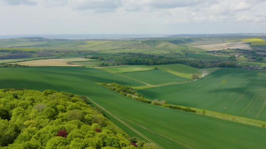 Drone Views over the South Downs National Park in Sussex England Royalty-Free Stock Footage #1048054429
