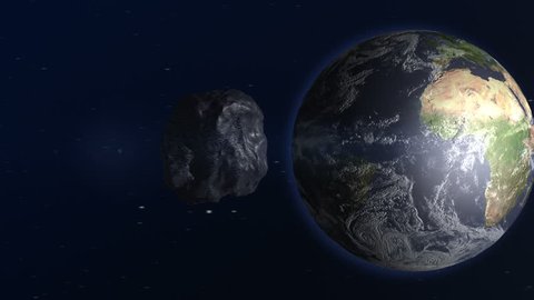 3d animation of asteroid moving toward the Earth