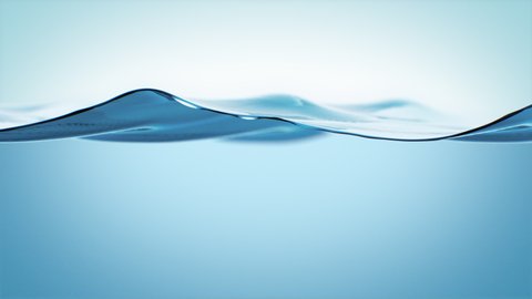 Beautiful Water Surface Waving Close-up Seamless. Pure Blue Water Flowing in Slow Motion Looped 3d Animation. 4k Ultra HD 3840x2160.