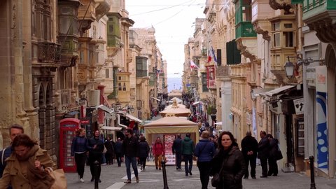 Cityscapes of Valletta - the capital city of Malta - VALLETTA, MALTA - MARCH 5, 2020