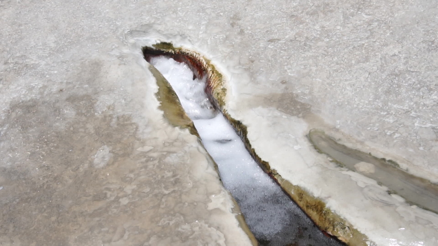 Geothermal water boiling at Hierve el Agua 