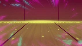 Animation of glowing yellow light trails moving in seamless loop with glowing horizontal line in the background. Video computer game screen and digital interface concept digitally generated image. - Powered by Shutterstock - Get 15% off with code: PIKWIZARD15