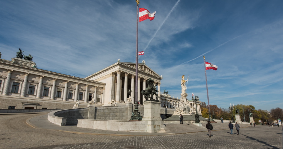 Austrian Parliament Building Statue in Vienna, Austria image - Free ...