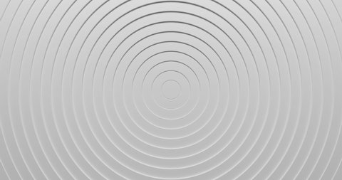 Abstract 3d circles ring pattern animation background with ripple effect. Sound wave motion graphic for business presentation backdrop. 4K seamless loop clean and clear white texture.