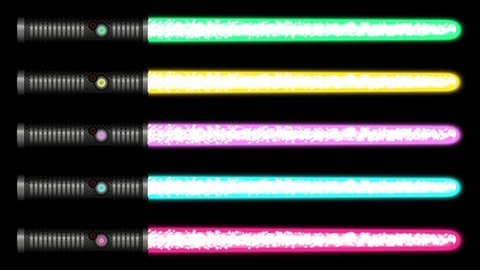 Laser sword Lightsaber set animation