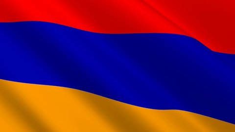 3d rendering armenia flag waving animation full screen background.