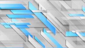 Bright shiny blue and grey technology geometric abstract motion background. Seamless looping. Video animation Ultra HD 4K 3840x2160