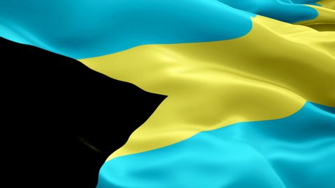 Bahamas waving flag. National 3d Bahamian flag waving. Sign of Bahamas seamless loop animation. Bahamian flag HD resolution Background. Bahamas flag Closeup 1080p Full HD video for presentation
