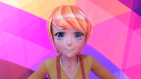 3D animation of a toon face
