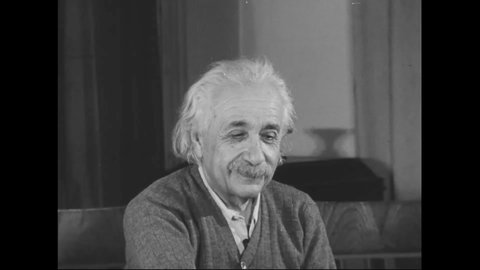 CIRCA 1950s - Albert Einstein American scientist and mathematician smiles and looks at the camera in this good portrait.
