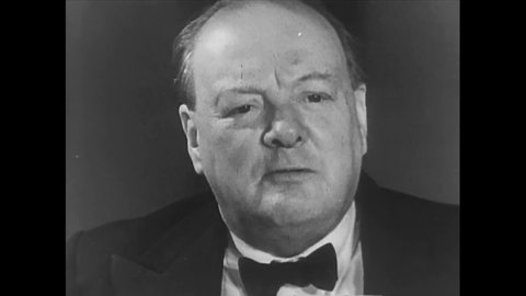 CIRCA 1940s - Winston Churchill speaks about World War two building solidarity between men of all lands who have marched together to war.