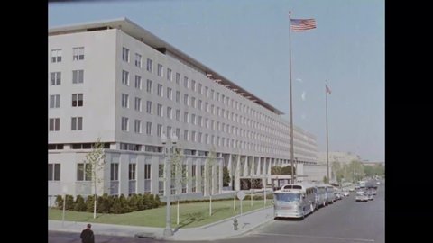 CIRCA 1959 - Exterior the Harry S. Truman State Department Federal Building in Washington D.C.