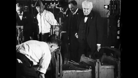 CIRCA 192 - The life of Thomas Edison in 1923. Edison in his laboratory.