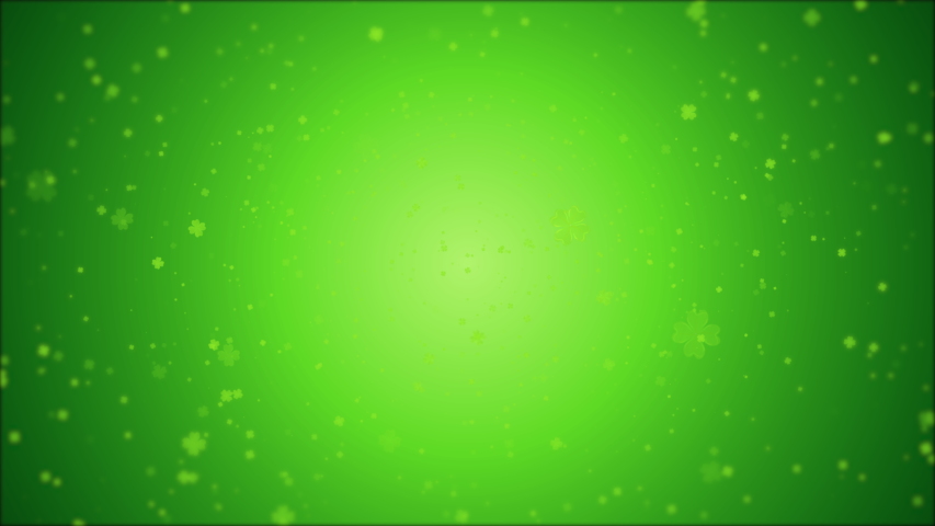 A lot of clover on a green background, art video illustration.