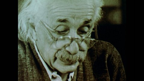1960s: footage of Albert Einstein talking.