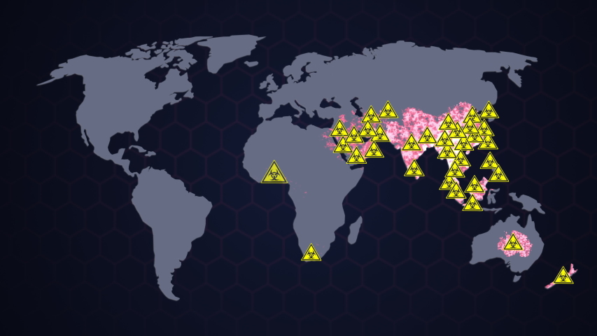 World map of Corona virus COVID-19,Pandemic, The epidemic of the virus ...