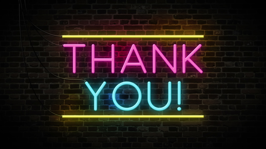 thank you neon sign isolated light Stock Footage Video (100% Royalty ...