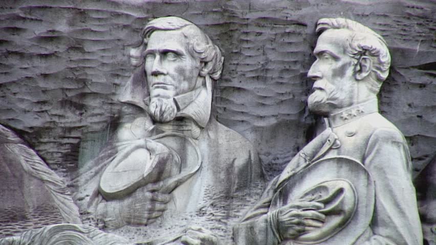 Jefferson Davis and Robert E Lee sculpture at Stone Mountain