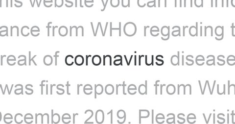 Coronavirus in the headlines of media news around the world. Video with zoom.