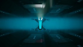 Loopable animation with working drone scanning servers in a dark hall.  Fully automatic unmanned system. Computer coordinated efficient and innovative network processing management. Render 4K
 - Powered by Shutterstock - Get 15% off with code: PIKWIZARD15