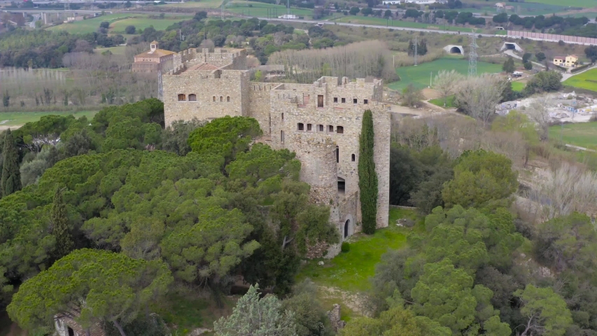 Castle Rock is located in the town of La Roca de Valles, Province of Barcelona Spain. It is cited for the first time in the documentation preserved in the year 1030. Aerial view